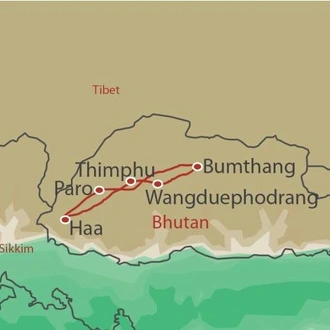 tourhub | World Expeditions | Bhutan Cultural Journey | Tour Map