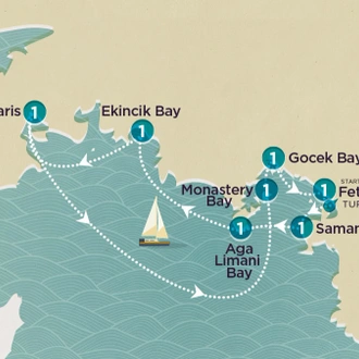 tourhub | Topdeck | Sail & Swim: Turkey 2024 | Tour Map
