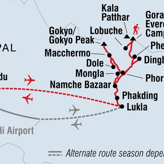 tourhub | Intrepid Travel | Everest Base Camp & Gokyo Lakes Trek | Tour Map