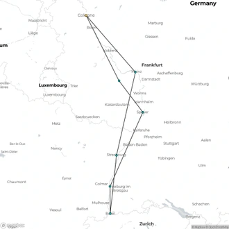 tourhub | A-ROSA River Cruises | Southern Rhine Experience | Tour Map