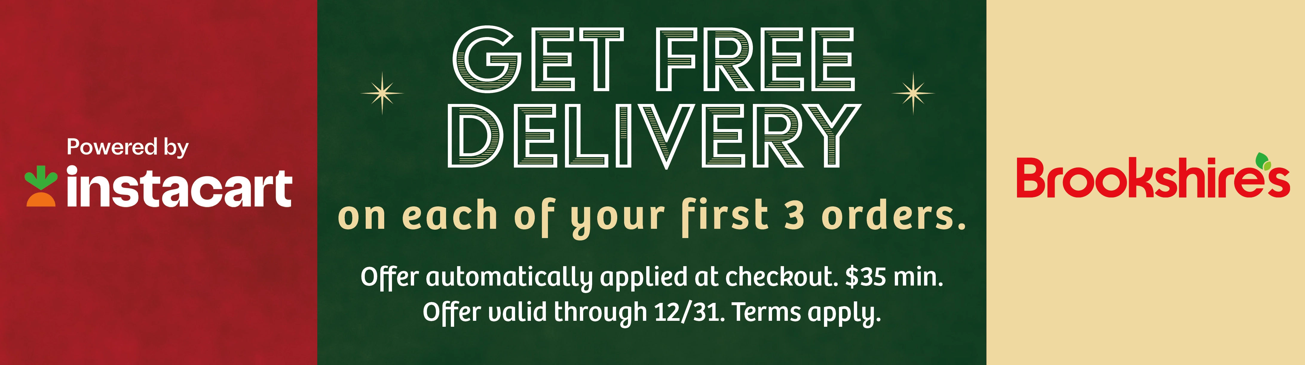 Get FREE Delivery on each of your first 3 orders! Offer valid through 12/31/24. Terms apply.