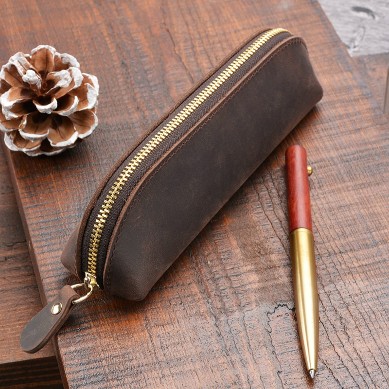 TRAVELER'S COMPANY Accessories- Leather Pen Holder in Brown — Two Hands  Paperie