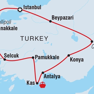 tourhub | Intrepid Travel | Turkey Encompassed | Tour Map