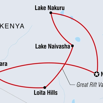 tourhub | Intrepid Travel | Kenya Family Safari | Tour Map