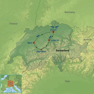 tourhub | Indus Travels | Classic Switzerland | Tour Map