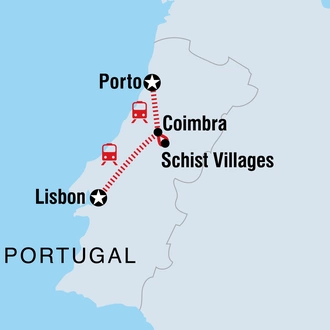 tourhub | Intrepid Travel | Highlights of Portugal  | Tour Map