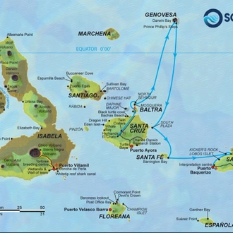tourhub | Exodus | Galapagos Escape - Solaris (Itinerary B) | Tour Map