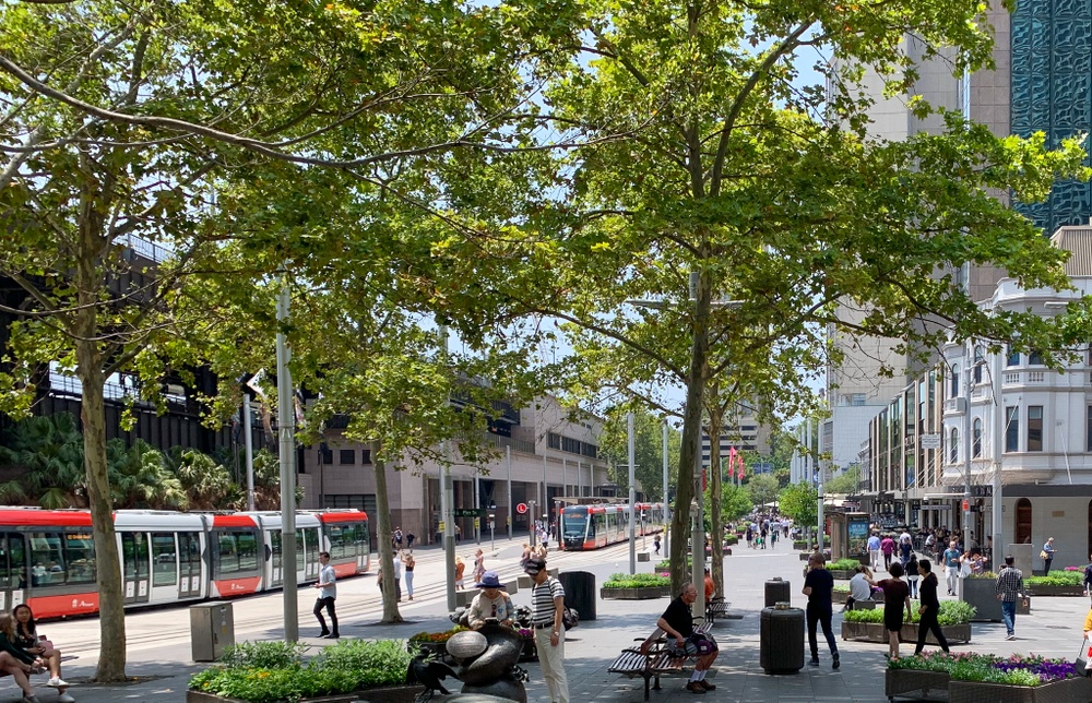 Ändhållplatsen för linje 2/3 är Circular Quay varifrån du kan åka både tåg och båt. Den stora genomfarten för bilar smälter förvånansvärt bra in i stadsbilden. Utrymmet under viadukten erbjuder matställen mm.