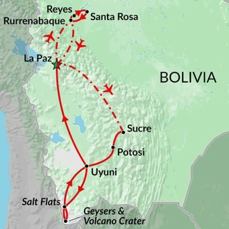 tourhub | Encounters Travel | Bolivian Encounters tour | Tour Map