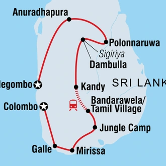 tourhub | Intrepid Travel | Best of Sri Lanka | Tour Map