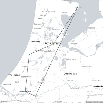 tourhub | Riviera Travel | Amsterdam, Kinderdijk and the Dutch Bulbfields River Cruise - MS George Eliot | Tour Map