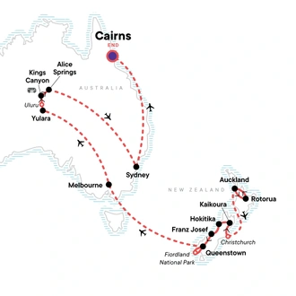 tourhub | G Adventures | Solo-ish Down-Under | Tour Map