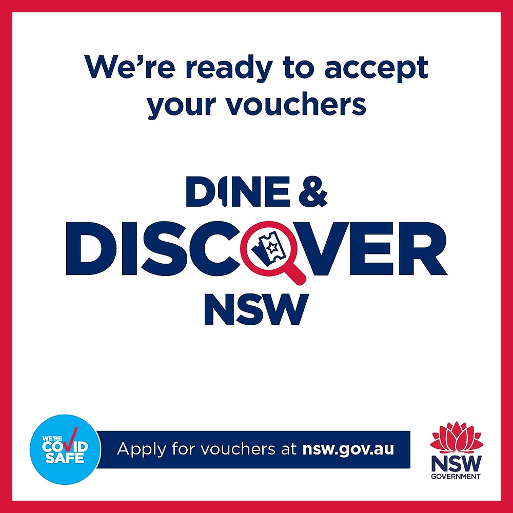 Dine and Discover Vouchers accepted