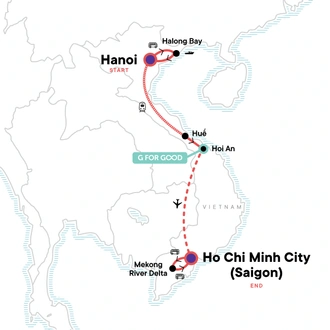 tourhub | G Adventures | Solo-ish Vietnam | Tour Map