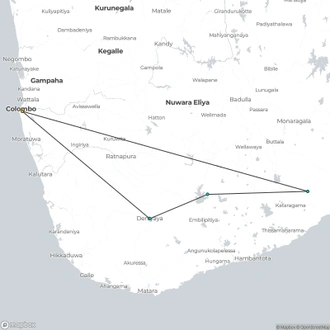 tourhub | Today Voyages | Leopards and Endemic Birds of Sri Lanka - Free Upgrade to Private Tour Available | Tour Map