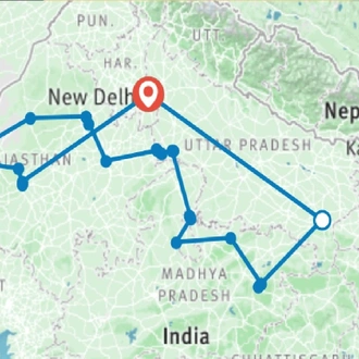 tourhub | Panda Experiences | North India Adventure | Tour Map