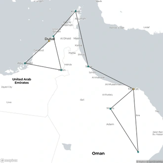 tourhub | Gray Line UAE & Oman | UAE & OMAN: Modernism to Traditions - Escorted Tour in 4* Hotels – Full Board Plan | Tour Map