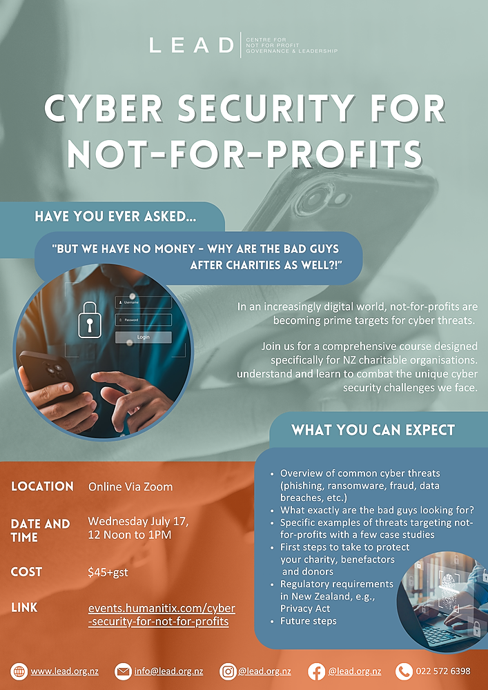 Cyber Security for Not-For-Profits poster