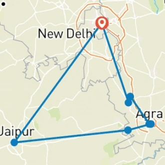 tourhub | ITS Holidays | Golden Traingle Tour Mathura Vrindvan | Tour Map
