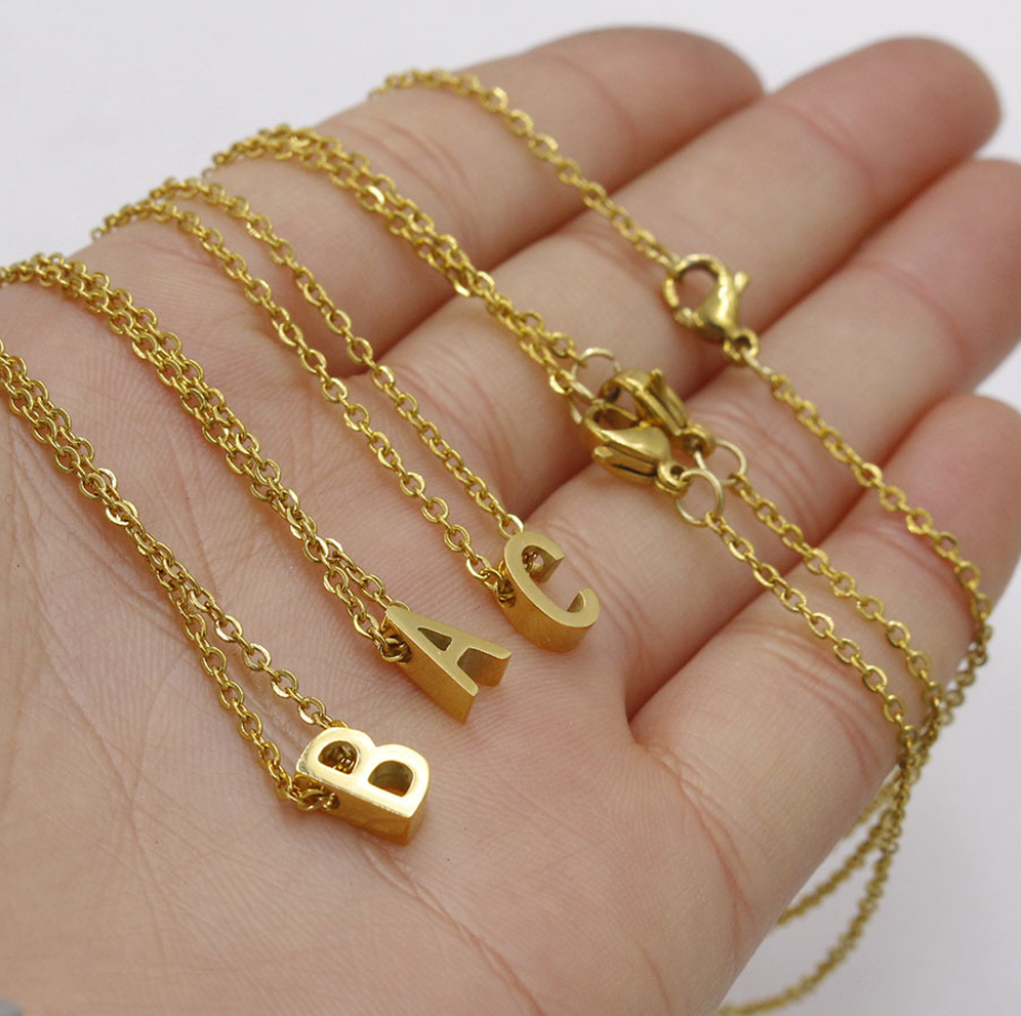 How To Style Alphabet Pendant With Outfits|| plain gold || Alphabet Pendant ||