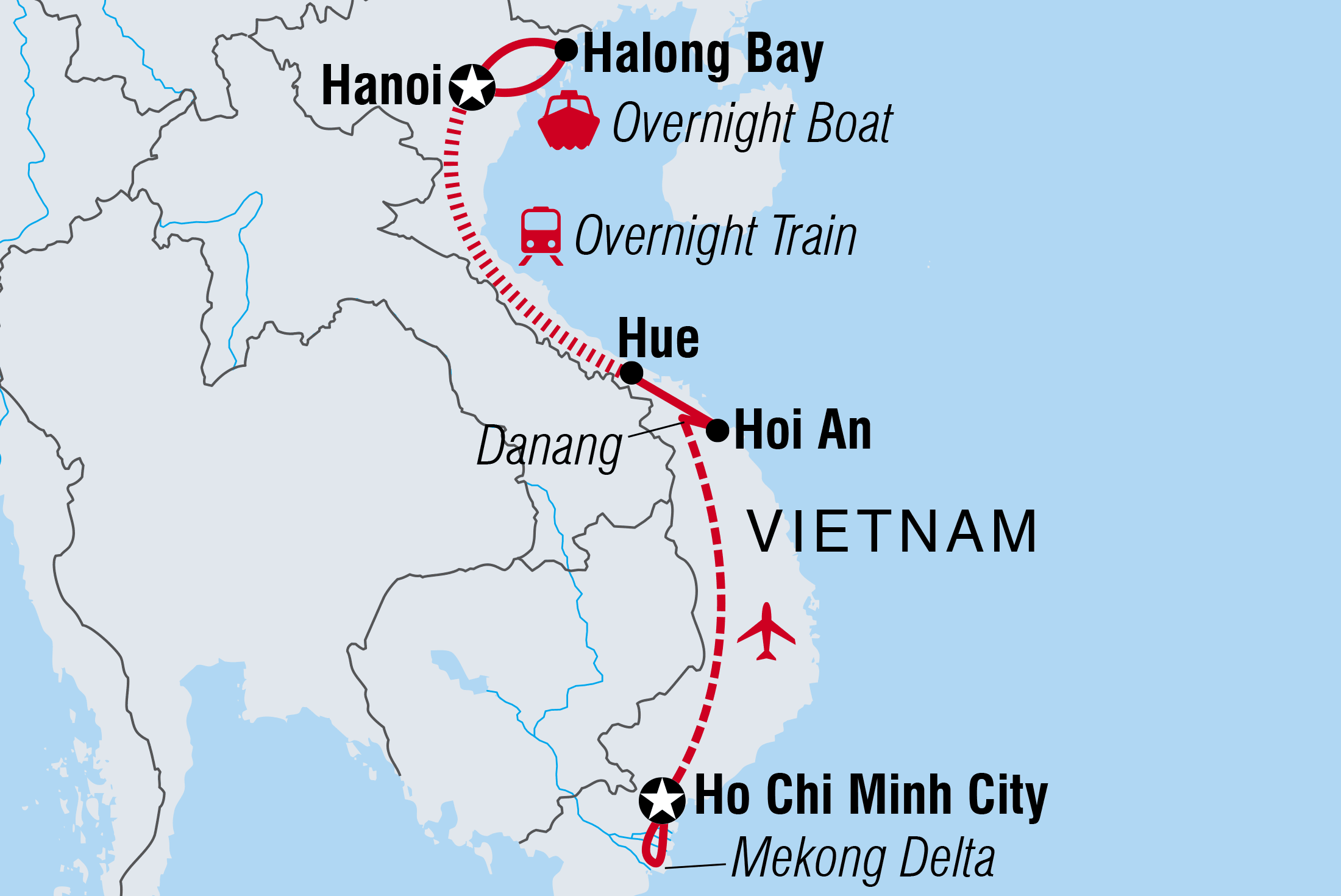 tourhub | Intrepid Travel | Vietnam Express Northbound | Tour Map