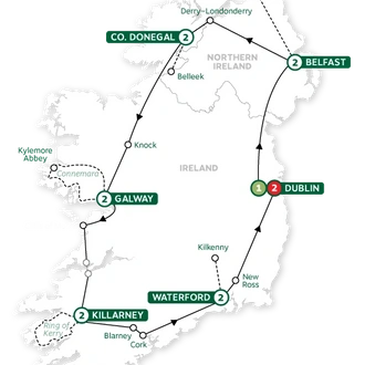 tourhub | Brendan Vacations | Amazing Ireland Summer 2024 | Tour Map