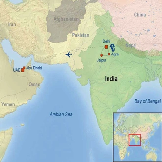 tourhub | Indus Travels | Best of India And Dubai | Tour Map