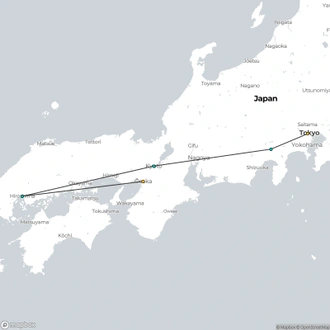 tourhub | Tweet World Travel | Japan Golden Route Tour With Hiroshima | Tour Map