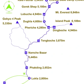 tourhub | Sherpa Expedition & Trekking | Everest Base Camp Trek 12 Days | Tour Map