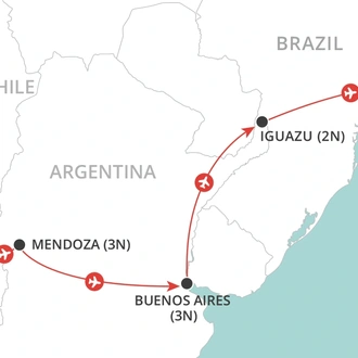 tourhub | Wendy Wu | Wines & Wonders of South America  | Tour Map