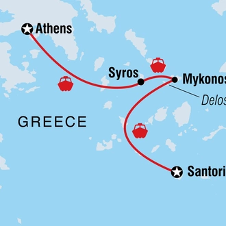 tourhub | Intrepid Travel | Athens to Santorini | Tour Map