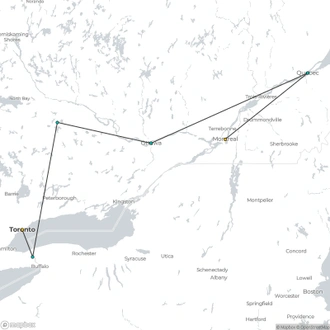 tourhub | Omega Tours | Eastern Explorer Mini Tour: Montreal Departure - 2025 | Tour Map