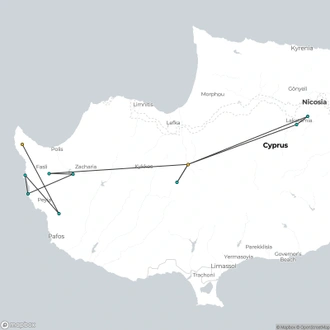 tourhub | Exodus Adventure Travels | Contrasts of Cyprus Walking | Tour Map