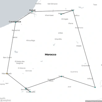 tourhub | Oasis Overland | MARRAKECH to MARRAKECH (9 days) Moroccan Circuit | Tour Map