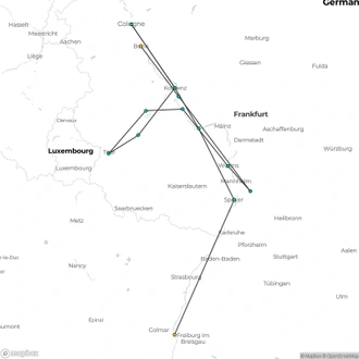 tourhub | Riviera Travel | Grand Cruise of the Moselle, Rhine, Luxembourg & Switzerland - MS Emily Brontë | Tour Map