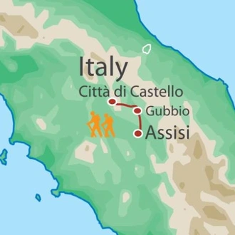 tourhub | UTracks | St Francis Way: Città di Castello to Assisi | Tour Map