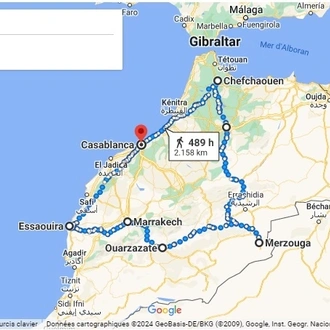 tourhub | Morocco Cultural Trips | 12-Day Tour of Morocco: Highlights Starting from Casablanca | Tour Map