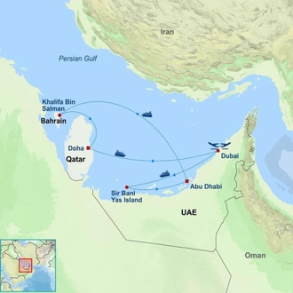 tourhub | Indus Travels | Dubai and 07 Nights Persian Gulf Cruise | Tour Map