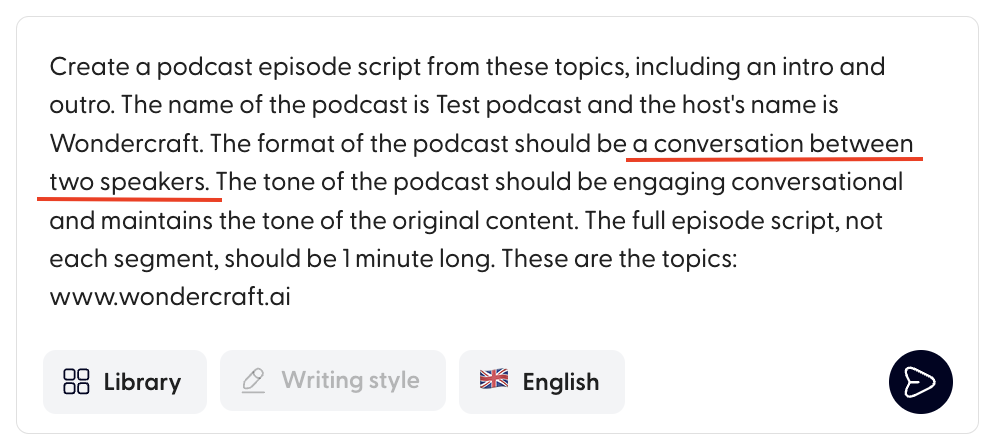 How do I create a two-people conversational podcast?