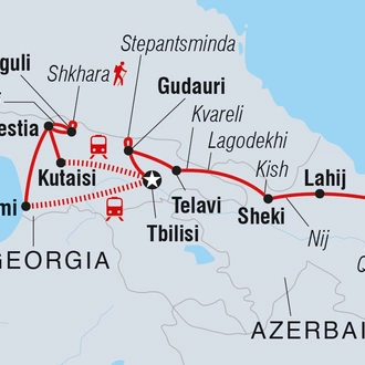 tourhub | Intrepid Travel | Azerbaijan & Georgia Experience | Tour Map