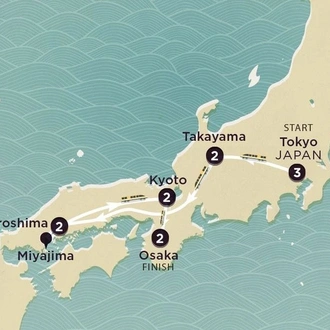 tourhub | Topdeck | Delve Deep: Japan 2024-25 | Tour Map