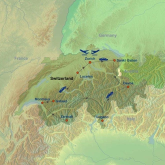 tourhub | Indus Travels | The Grand Tour Of Switzerland | Tour Map
