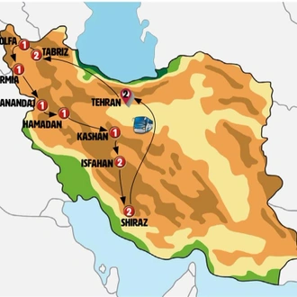tourhub | Europamundo | Iran: Between mosques and mausoleums | Tour Map