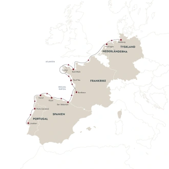 tourhub | HX Hurtigruten Expeditions | Europe´s Atlantic Highlights - From Lisbon to Hamburg | Tour Map