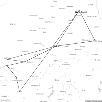 tourhub | Crooked Compass | India in Classe | Tour Map