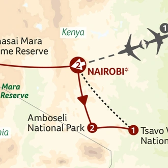 tourhub | Saga Holidays | Kenya Tracks and Trails | Tour Map