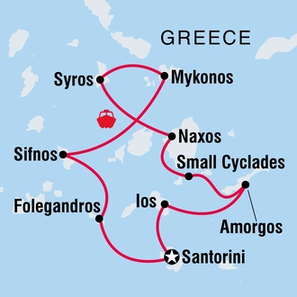 tourhub | Intrepid Travel | Greece Sailing Adventure: Cyclades Islands | Tour Map