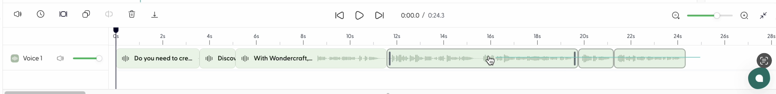 Multi-select audio clips