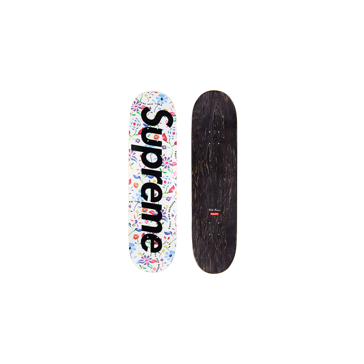 supreme Airbrushed Floral Skateboard 白-