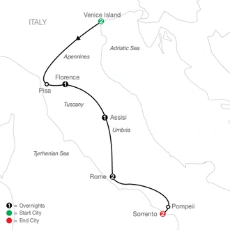 tourhub | Globus | Bella Italia Escape | Tour Map